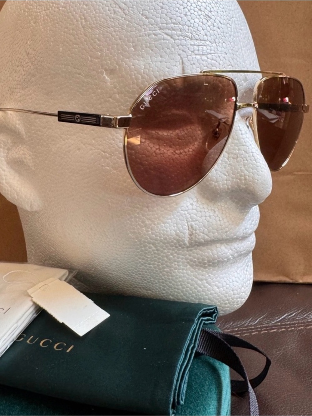 ✅NEW “Gucci” Aviator Sunglasses with Brown Gradient Lenses